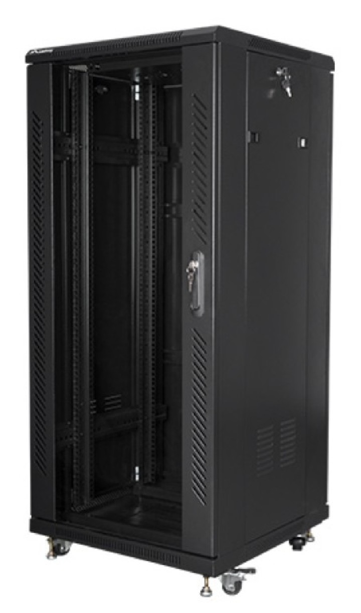 armario lanberg rack 19" 27u 600x600 flat pack black negro