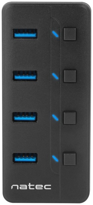 hub natec mantis 2 usb 3.0 4 puertos on off con alimentador