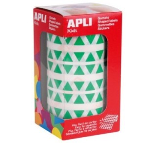 rollo gomets triangular apli 10.5mm verde 4866