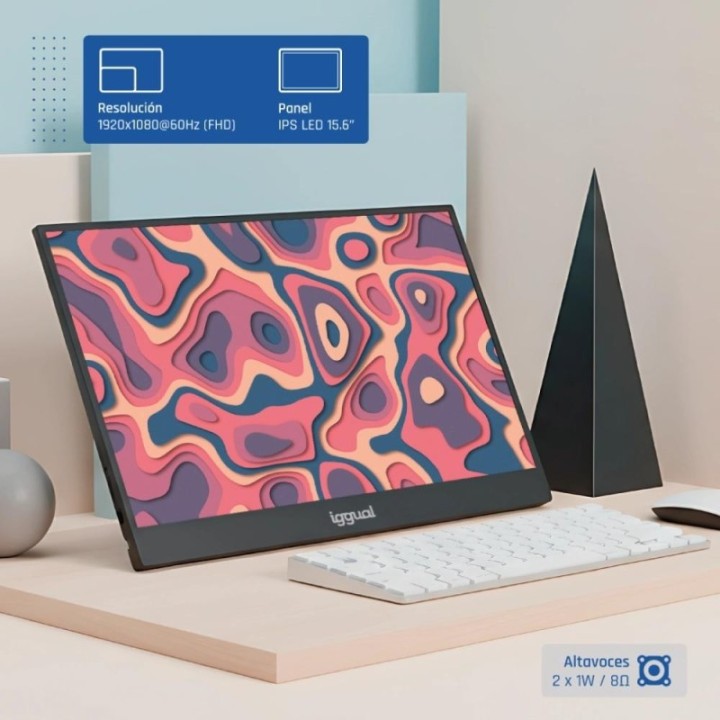 iggual monitor port?til 15,6" ips fhd usb c funda