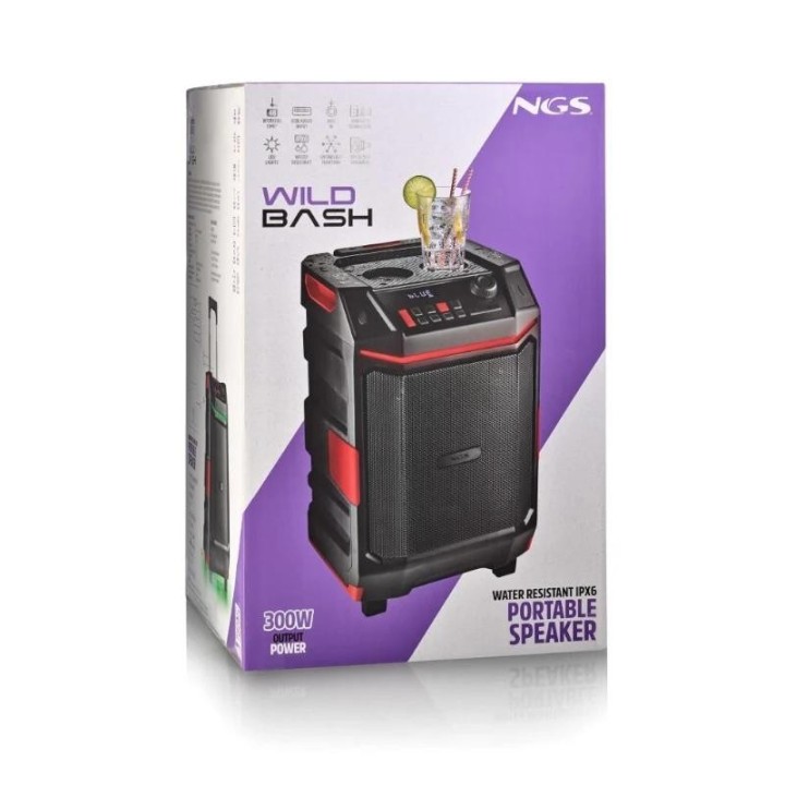 ngs altavoz wildbash 300w bateria recargable ipx6