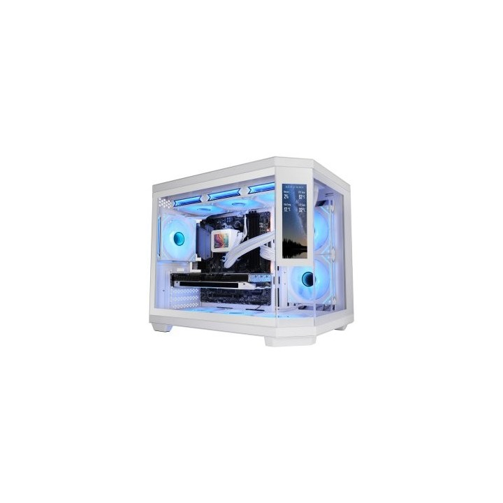 caja microatx mars gaming mc3tcorelcdmw gpu max 315mm lcd cristal templado color blanco.