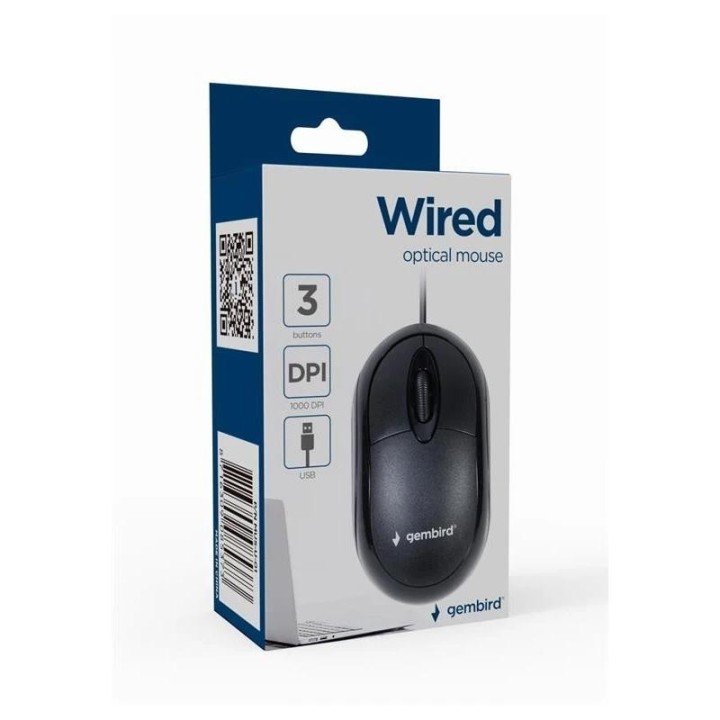 gembird rat?n ?ptico usb  3 botones cable negro
