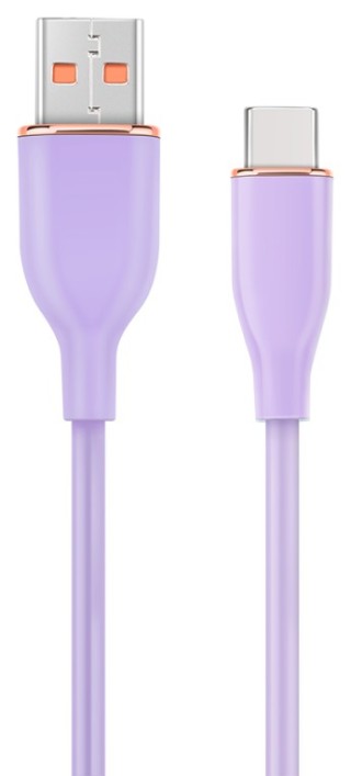 cable de carga y datos gembird usb tipo c de silicona premium 1,5 m violeta