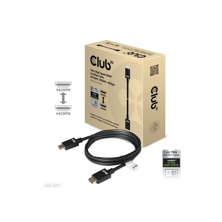 cable hdmi club 3d certificado 4k120hz 8k60hz 48gbps 2m