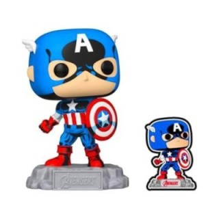 funko funko pop marvel a60   comic capitan america con pin