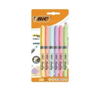 bl. 6 marcad fluor bic highlighter pastel stdo