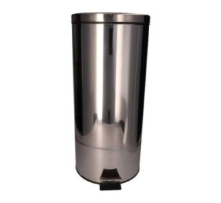 papelera acero inox. redonda c/pedal 30l