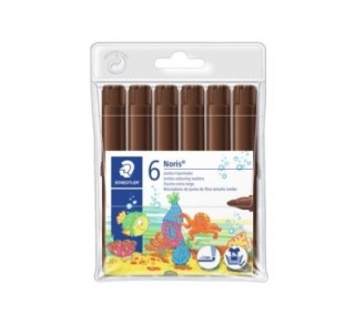 b. 6 rotulad. staedtler noris jumbo 340 marron