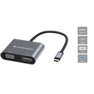 conceptronic hub usb tipo c conceptronic donn16g 1 x hdmi   1 x vga   1 x usb tipo c   1 x usb 3.0