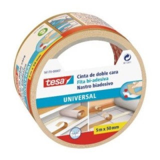 tesa cinta adhesiva universal doble cara especial moquetas 50mm.x5m. tesa 56170 00007 11  pack  6 un