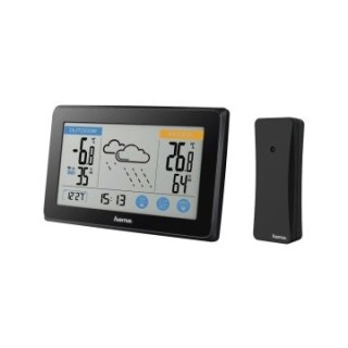 estacion metereologica hama touch pronostico del tiempo temperatura humedad reloj dcf tactil color n