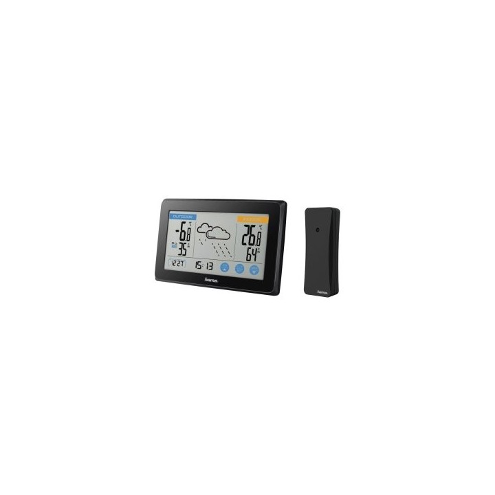 estacion metereologica hama touch pronostico del tiempo temperatura humedad reloj dcf tactil color n