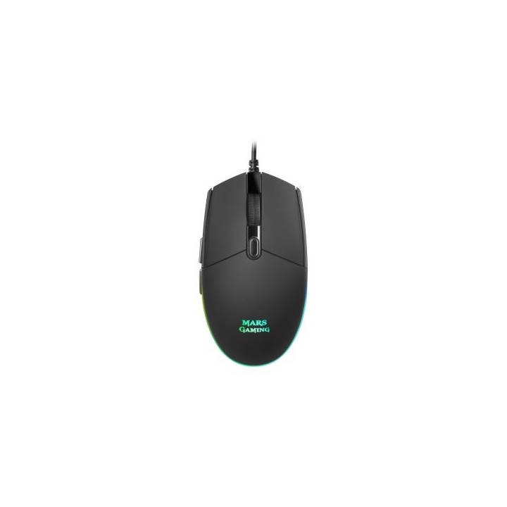 mouse mars gaming rgb mmg black 3200dpi 6 botones iluminacion flow switches huano