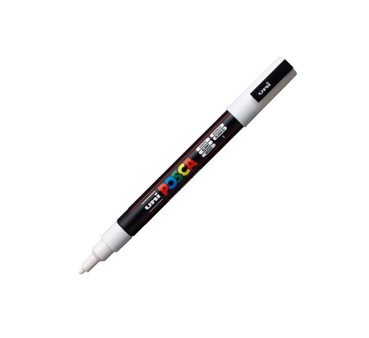 marcador uni ball posca pc3m 0.9 1.3mm blanco