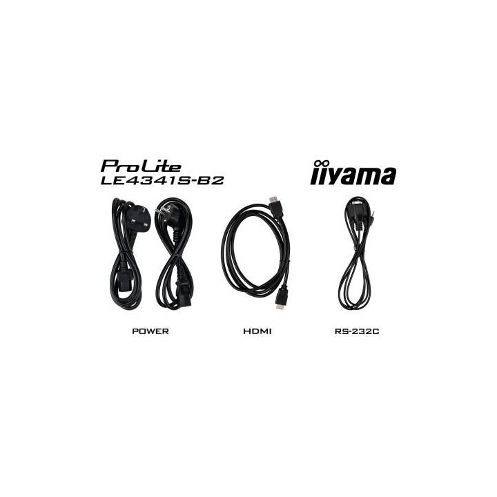 iiyama monitor iiyama 43" 1920x1080, ips panel, 1% haze, landscape mode, speakers 2x 10w , vga, 3x h