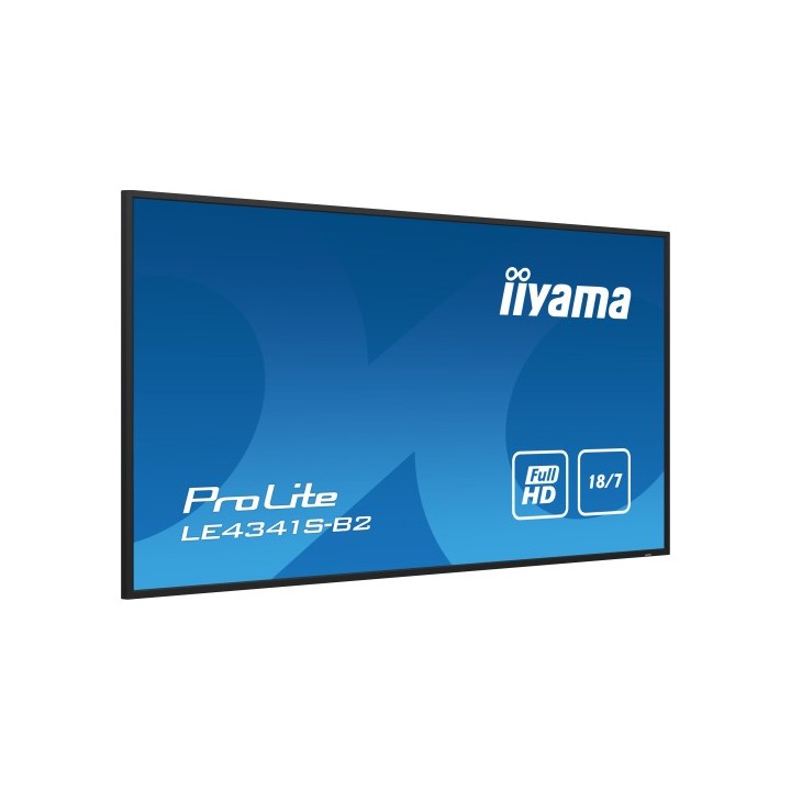 iiyama monitor iiyama 43" 1920x1080, ips panel, 1% haze, landscape mode, speakers 2x 10w , vga, 3x h