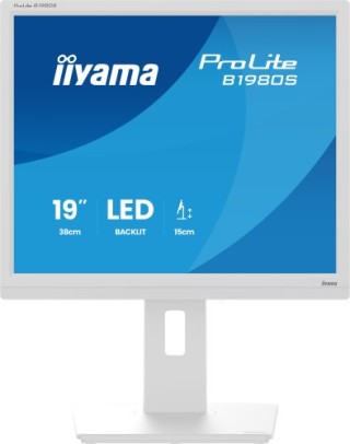 iiyama monitor iiyama 19 pulgadas,blanco, panel tn, 3ms, 250cd/m2, 75hz, ajustable en altura, altavo
