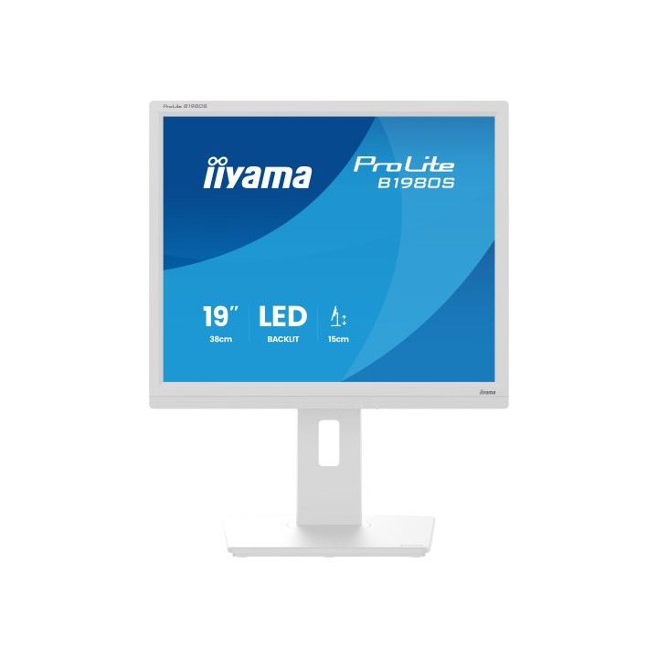 iiyama monitor iiyama 19 pulgadas,blanco, panel tn, 3ms, 250cd/m2, 75hz, ajustable en altura, altavo