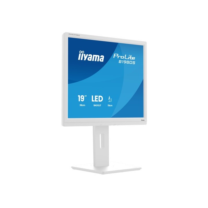 iiyama monitor iiyama 19 pulgadas,blanco, panel tn, 3ms, 250cd/m2, 75hz, ajustable en altura, altavo