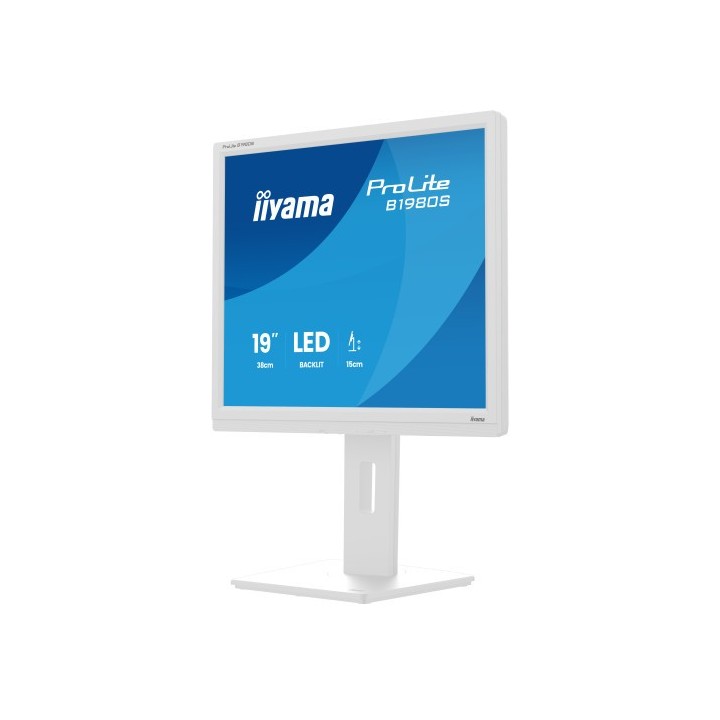 iiyama monitor iiyama 19 pulgadas,blanco, panel tn, 3ms, 250cd/m2, 75hz, ajustable en altura, altavo