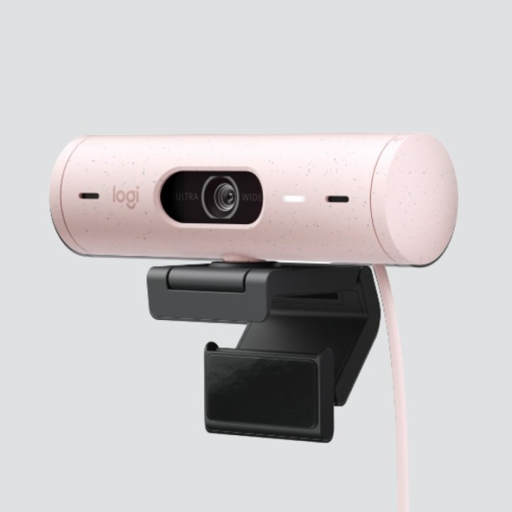 logitech webcam logitech brio 500 rosa full hd    usb tipo c
