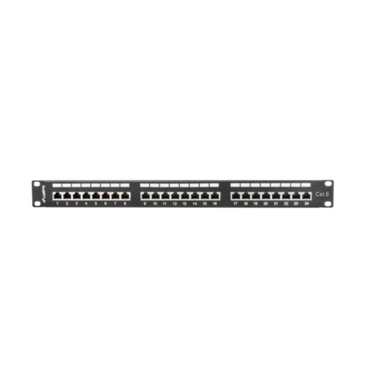 lanberg patch panel lanberg 24 puertos 1u cat.6 sftp 19 pulgadas rack negro