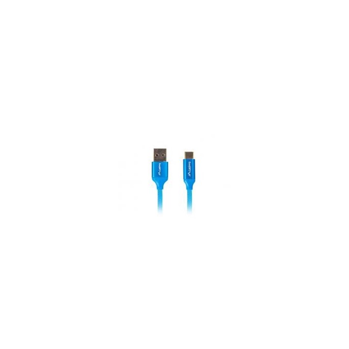 lanberg cable usb lanberg 2.0 macho   usb tipo c macho quick charge 3.0 0.5m azul