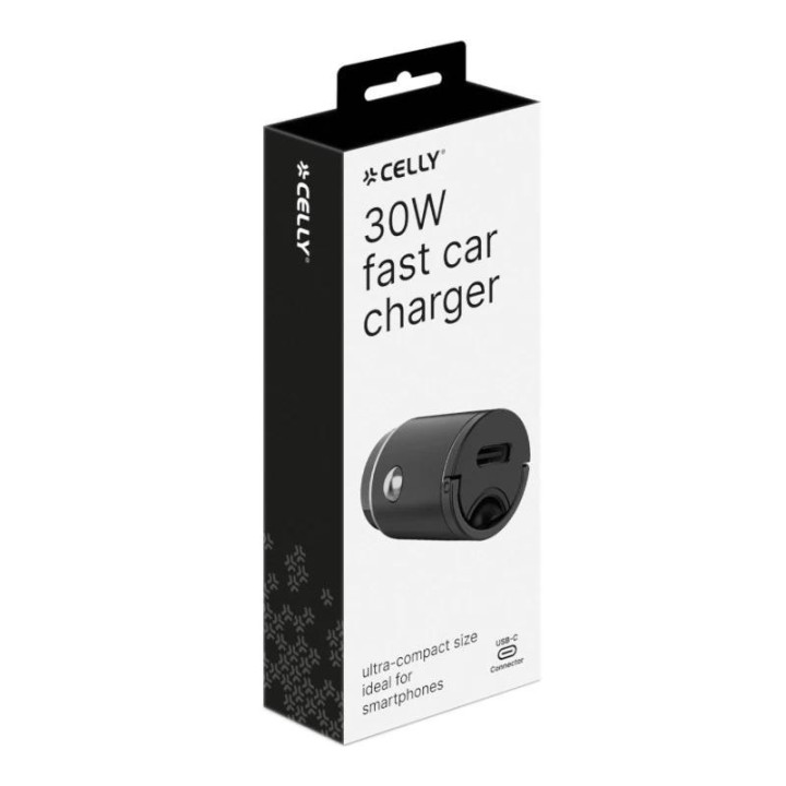 celly cargador coche usb c 30w negro