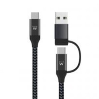 ewent cable usb ewent usb tipo c a usb tipo c   tipo a macho   macho 1m