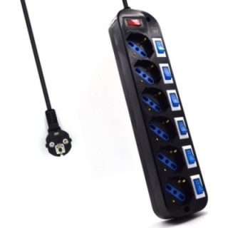 ewent regleta ewent 6 tomas shucko interruptor individual negro