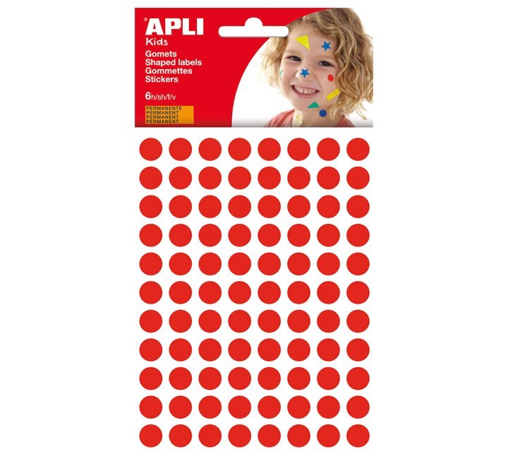 bolsa 6h gomets apli redond.10.5mm rojo 13229