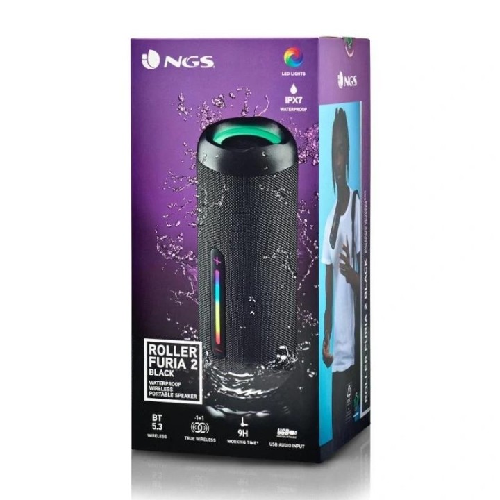 ngs altavoz rollerfuria2 bt rgb ip67 negro 30w