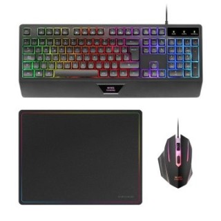 teclado mouse y alfombrilla mars gaming mcp124es rgb h mech, mouse huano rgb 3200dpi, alfombril