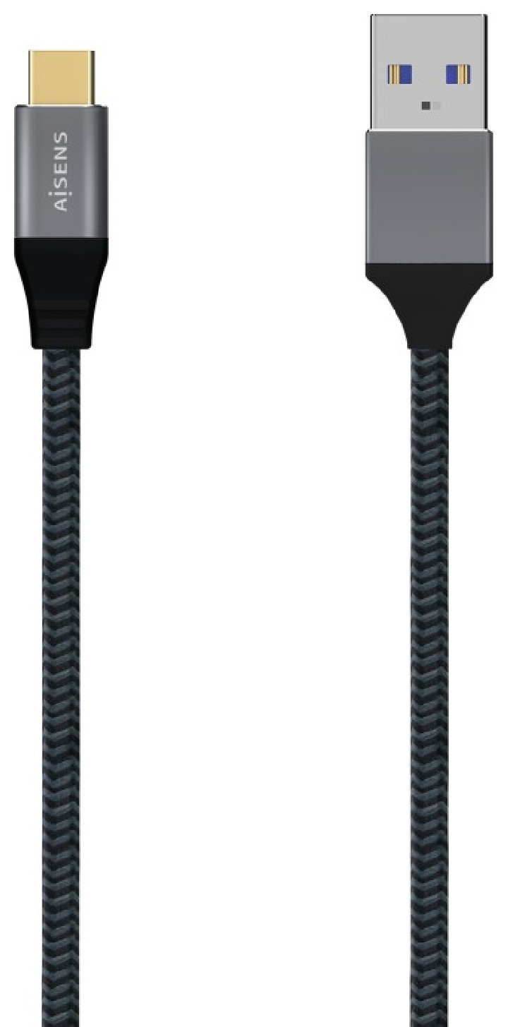 cable aisens usb 3.1 gen2 aluminio 10gbps 3a usb c/m a/m 0.5m