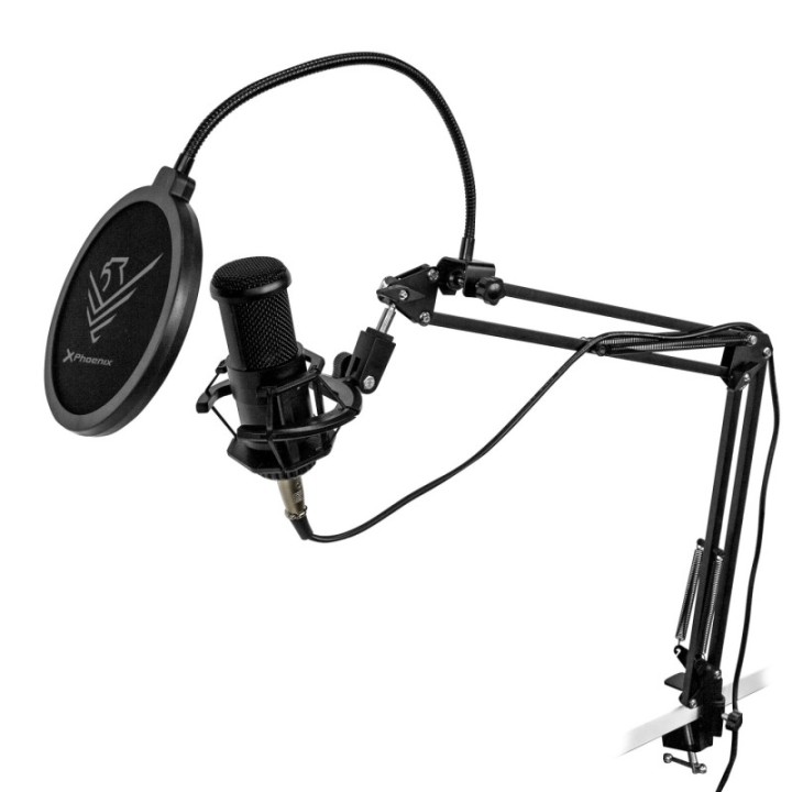 phoenix technologies kit microfono phoenix streamcast pro gaming conector jack   brazo articulado