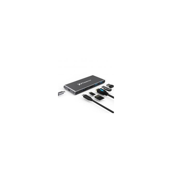 phoenix technologies docking caja externa phoenix para disco m.2 con hub usb tipo c 6 en 1