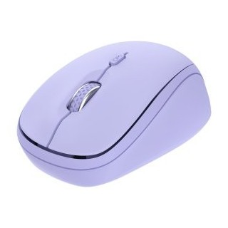 mouse trust wireless y bluetooth yvi+ lila 1600dpi ajustable 3 botones 3 dispositivos