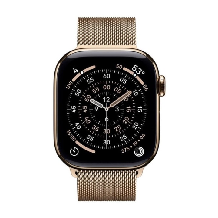 apple smartwatch apple watch s11?gps + cellular 42mm?gold titanium case  gold milanese loop