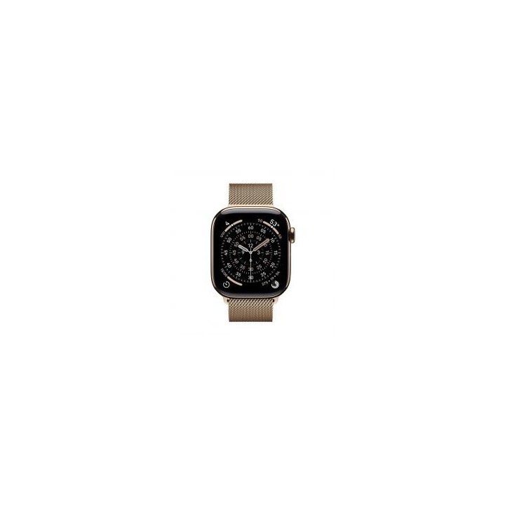 apple smartwatch apple watch s11?gps + cellular 42mm?gold titanium case  gold milanese loop