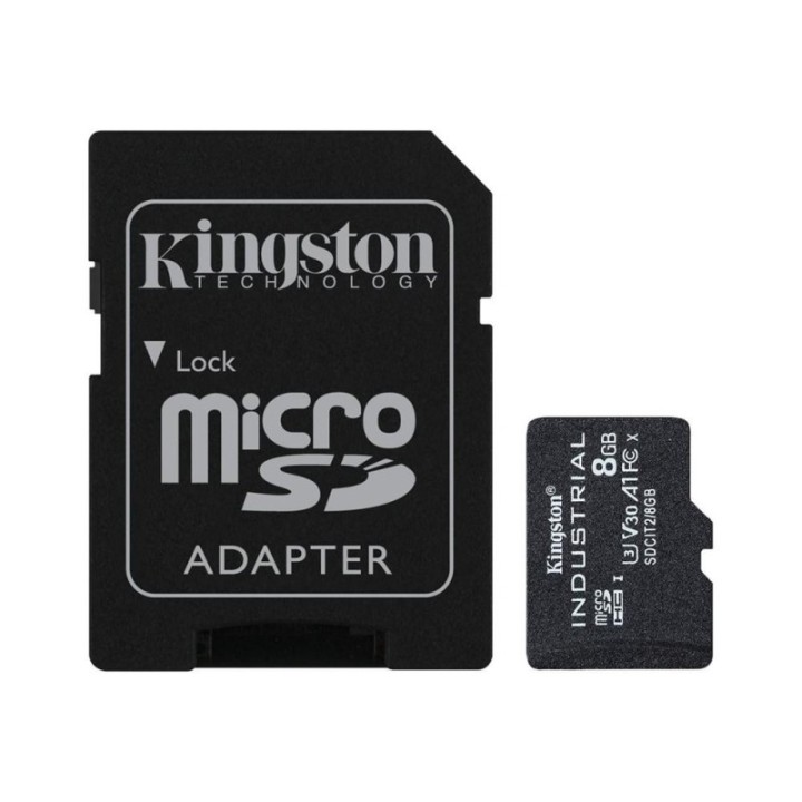 kingston tarjeta memoria micro secure digital sdhc 8gb kingston industrial clase 10 uhs   i u3 + ada