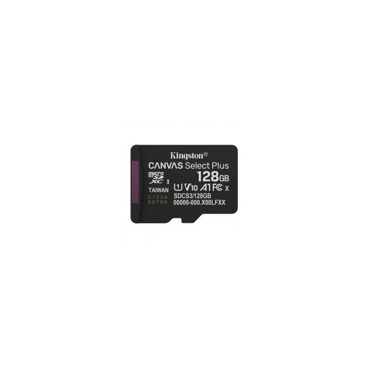 kingston tarjeta memoria micro secure digital sdxc 128gb kingston canvas select plus clase 10 uhs