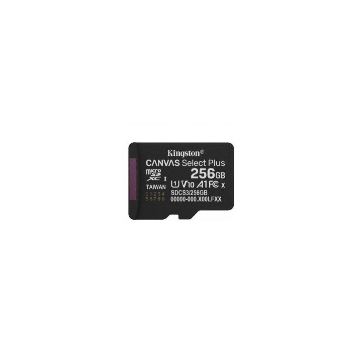 kingston tarjeta memoria micro secure digital sdxc 256gb kingston canvas select plus clase 10 uhs