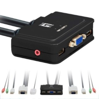 level one conmutador kvm leven one kvm   0223 vga usb para 2 cpu
