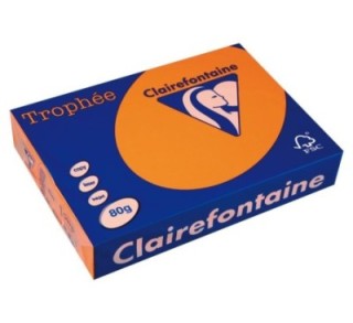 paq. 500h pap. trophee clf fluor a4 80g naranja