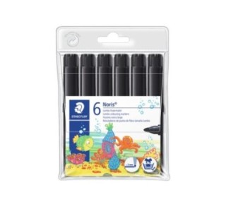 b. 6 rotulad. staedtler noris jumbo 340 negro
