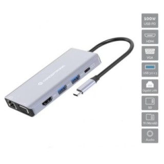 conceptronic docking station conceptronic usb tipo c 10 en 1