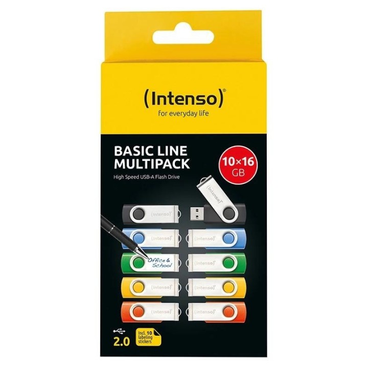 intenso basic line multipack l?piz usb 2.0 8gb 10u