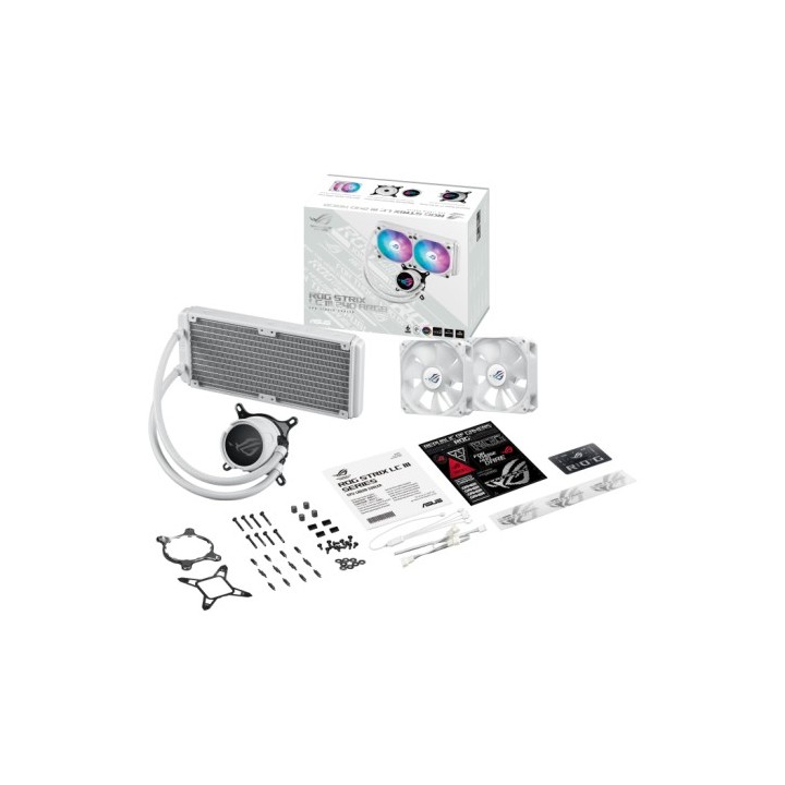 asus asus rog strix lc iii 240 argb white edition procesador kit de refrigeracion liquida 12 cm blan