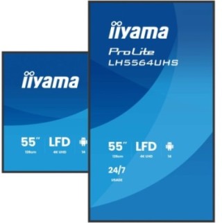 iiyama iiyama monitor 55" 3840x2160, uhd va dled  500cd/m, horiz y vert, mm 2x 10w, 2x hdmix 1x usb